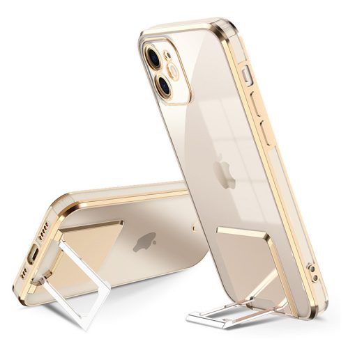 Kickstand Luxury Case iPhone 13 hátlap, tok, arany