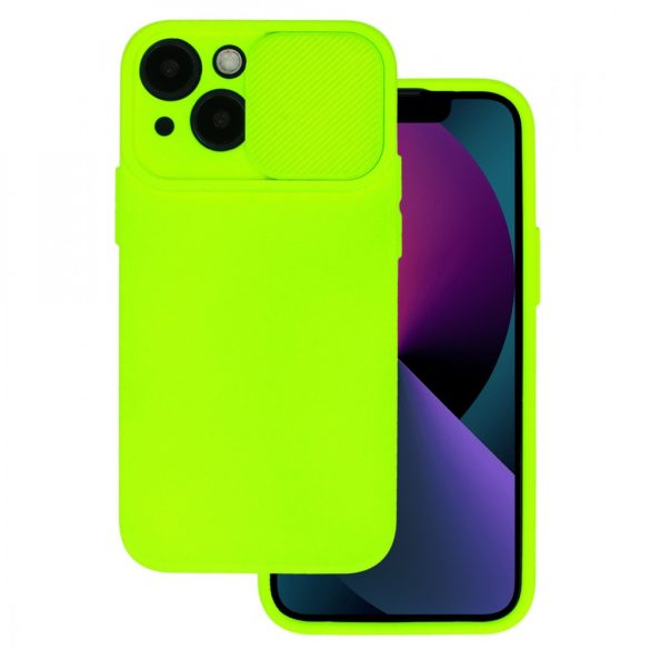 Silicone Camshield Samsung Galaxy A23 4G/5G hátlap, tok, lime, zöld