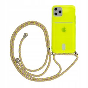 Strap Fluo Case iPhone 7/8/SE (2020/2022) nyakpántos hátlap, tok, lime zöld