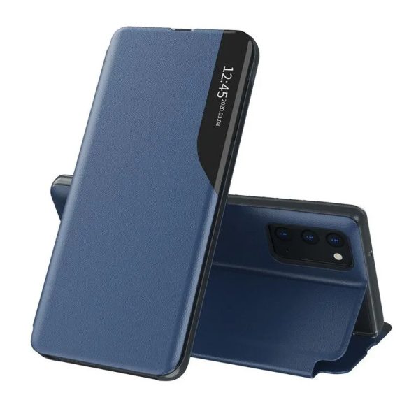 Eco Leather View Case Xiaomi Redmi Note 9S/9 Pro oldalra nyíló tok, sötétkék