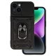 Slide Camera Armor Case for iPhone 15 Plus ütésálló hátlap, tok, fekete