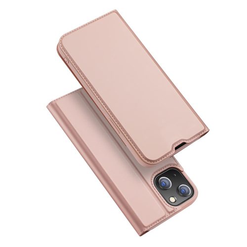 Dux Ducis Skin Pro iPhone 13 oldalra nyíló tok, rozé arany