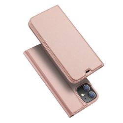   Dux Ducis Skin Pro iPhone 12 Mini oldalra nyíló tok, rozé arany