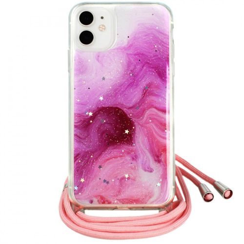 Rope Glitter case iPhone 11 Pro Max hátlap, tok, rózsaszín