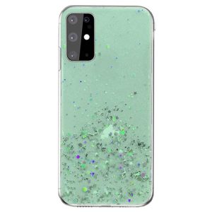 Sequins Glue Glitter Case Samsung Galaxy A72 4G/5G hátlap, tok, mentazöld