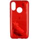 Glitter Case Red Flower Samsung Galaxy A7 (2018) hátlap, tok, piros