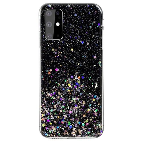 Sequins Glue Glitter Case iPhone 12 Mini hátlap, tok, fekete