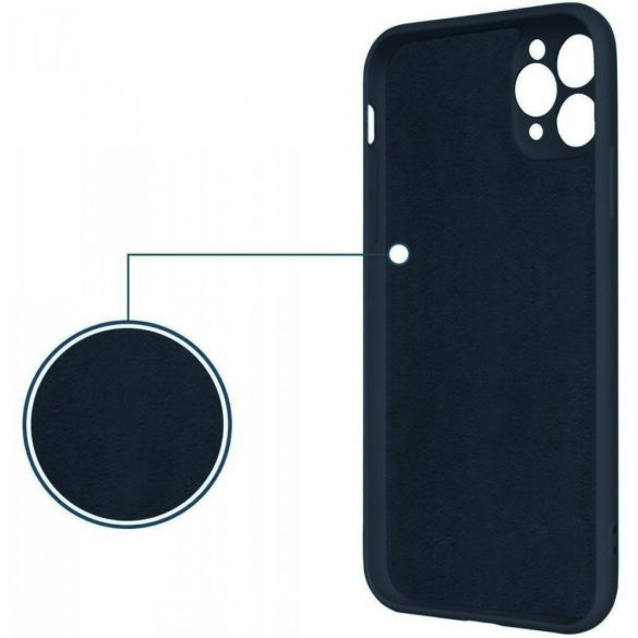 Silicone Ring Magnetic iPhone 12/12 Pro hátlap, tok, sötétkék