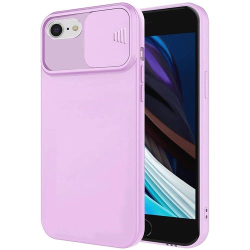 Silicone Lens iPhone 7/8/SE (2020) hátlap, tok, lila