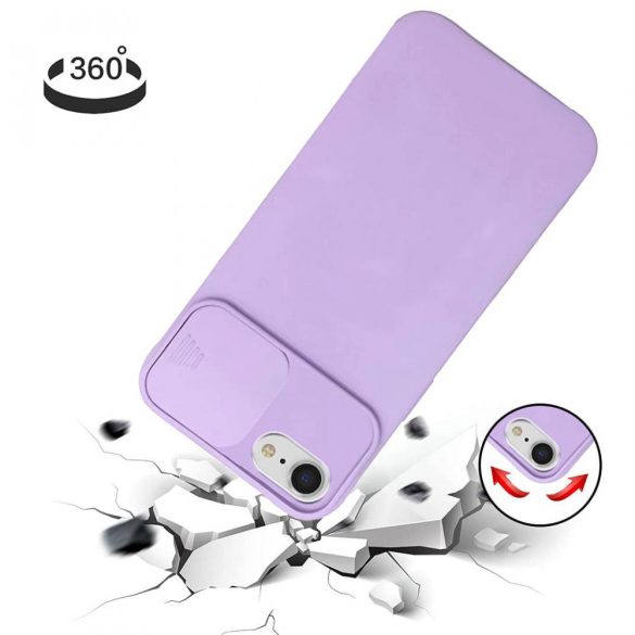 Silicone Lens Samsung Galaxy A32 4G hátlap, tok, lila