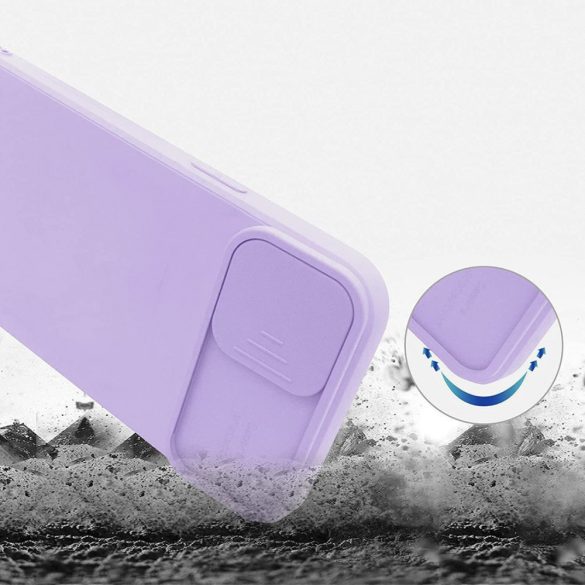 Silicone Lens Samsung Galaxy A32 4G hátlap, tok, lila