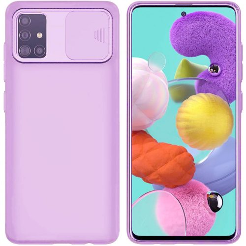 Silicone Lens Samsung Galaxy A71 hátlap, tok, lila