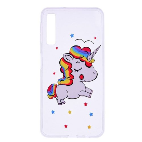 Slim Case Art Unicorn Samsung Galaxy A7 (2018) szilikon hátlap, tok, mintás, színes