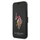 US Polo USFLBKP12LPUGFLBK iPhone 12 Pro Max 6,7" oldalra nyíló tok Polo Embroidery Collection, fekete