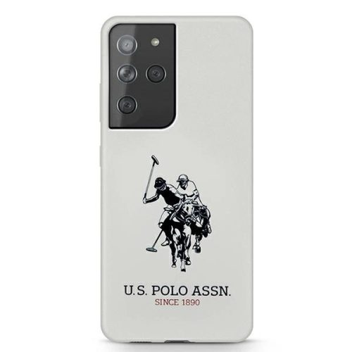 US Polo hátlap, tok USHCS21LSLHRWH Samsung Galaxy S21 Ultra G998 Silicone Logo, fehér