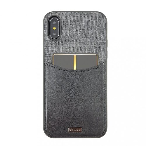 Uunique iPhone X/XS Reflect Pocket Hard Shell hátlap, tok, fekete