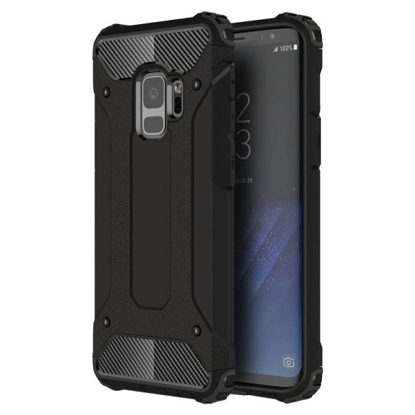 Hybrid Armor Tough Rugged Samsung Galaxy S9 ütésálló hátlap, tok, fekete