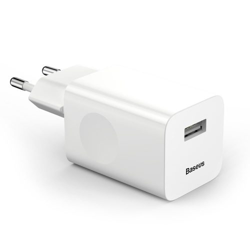 Baseus Charging Quick Charger hálózati töltő adapter, Qi 3.0 gyorstöltés, fehér