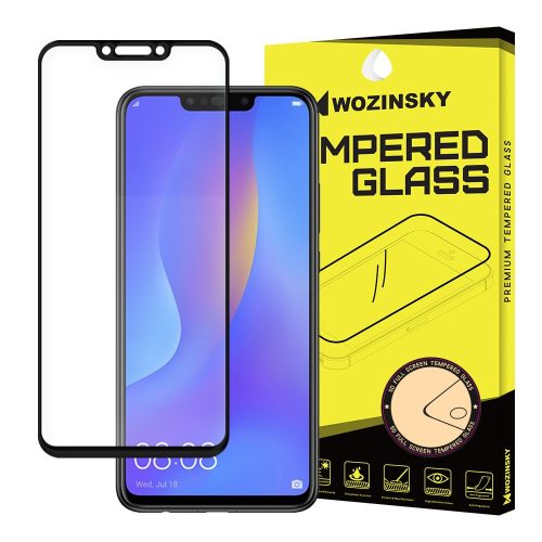 Wozinsky Huawei P Smart Plus Pro Glass Screen 5D Full Glue teljes kijelzős edzett üvegfólia (tempered glass), 9H keménységű, tokbarát, fekete